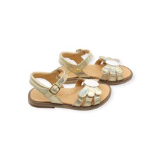 RONDINELLA RONDINELLA SANDAL VELCRO FLOWER WHITE GOLD