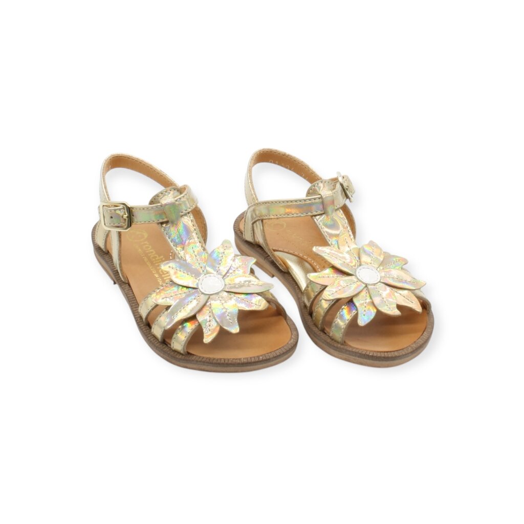 RONDINELLA RONDINELLA SANDAL BIG FLOWER GOLD