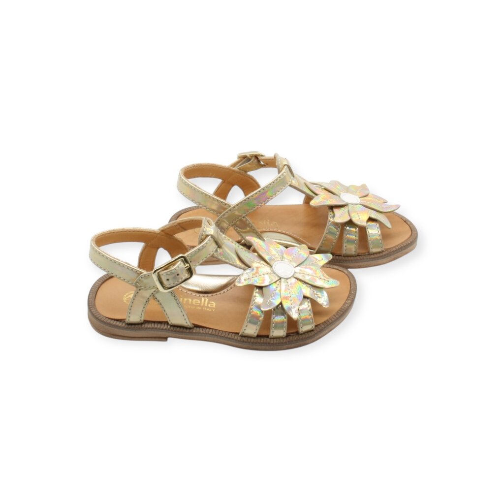 RONDINELLA RONDINELLA SANDAL BIG FLOWER GOLD