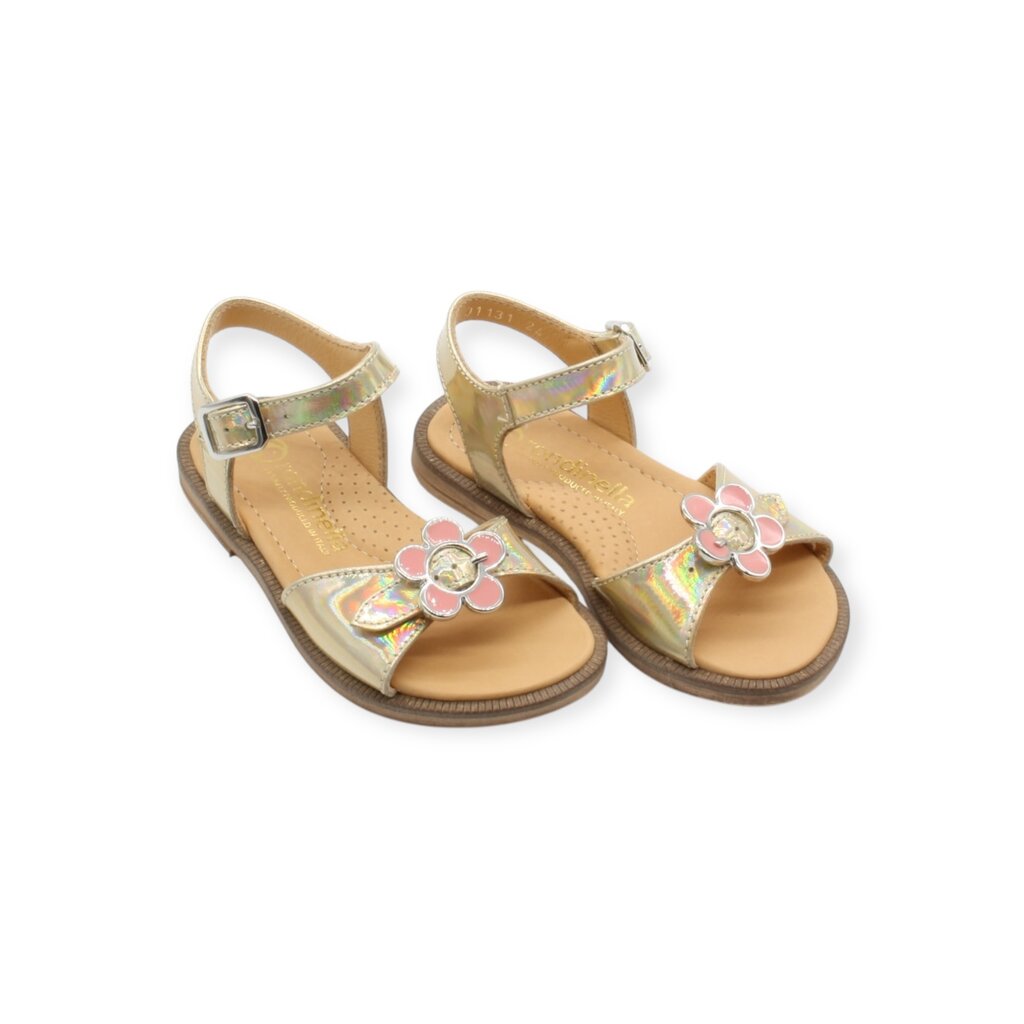 RONDINELLA RONDINELLA SANDAL LITTLE FLOWER GOLD PINK