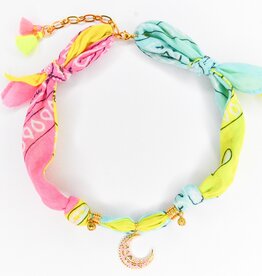 FEESTBEEST KIDS FEESTBEEST KIDS BANDANA KETTING GROEN BLAUW