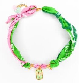 FEESTBEEST KIDS FEESTBEEST KIDS BANDANA KETTING ROZE GROEN