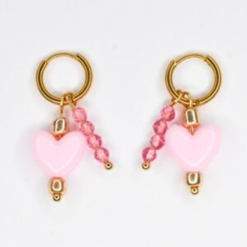 FEESTBEEST KIDS FEESTBEEST KIDS OORBEL PINK HEART