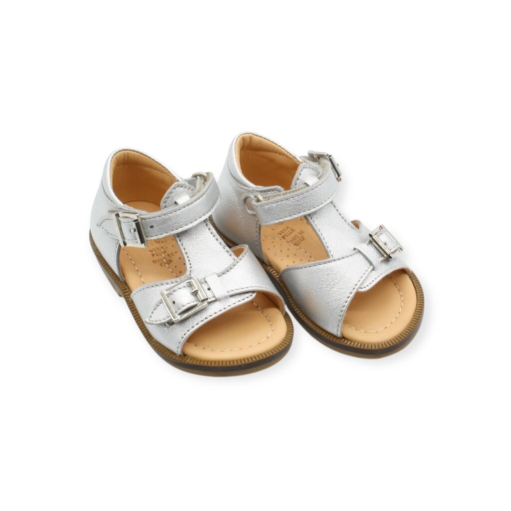 OCRA OCRA FIRST VELCRO SANDAL ROUGH ARGENTO