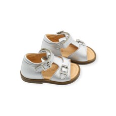 OCRA OCRA FIRST VELCRO SANDAL ROUGH ARGENTO