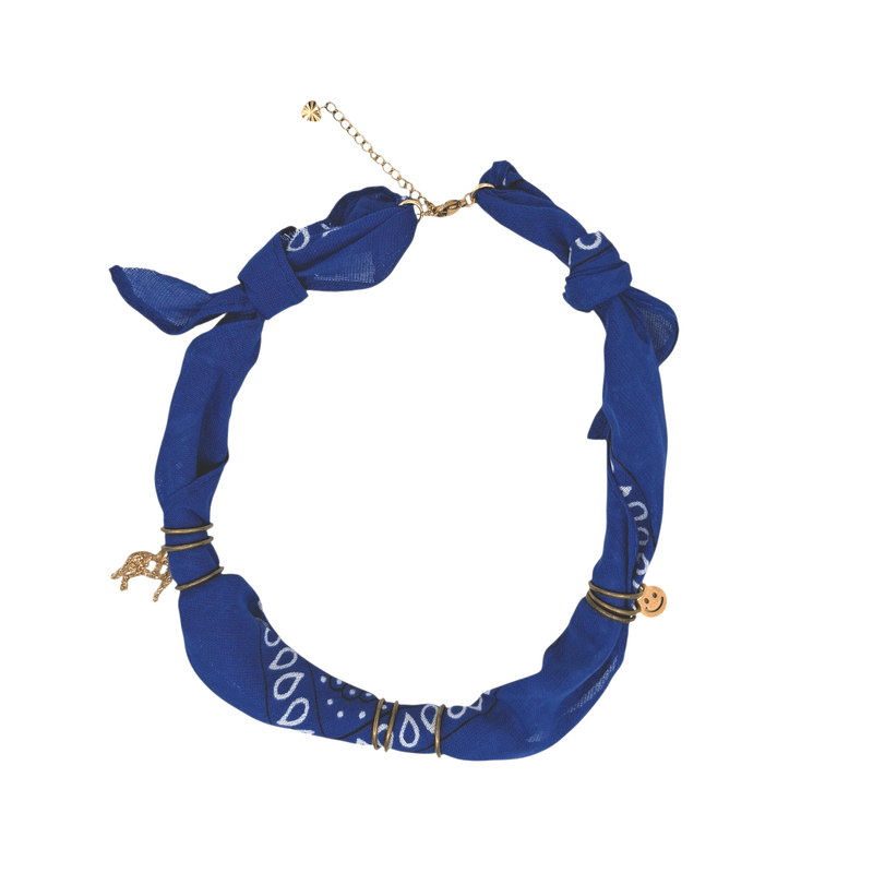 FEESTBEEST KIDS FEESTBEEST KIDS BANDANA KETTING BLAUW