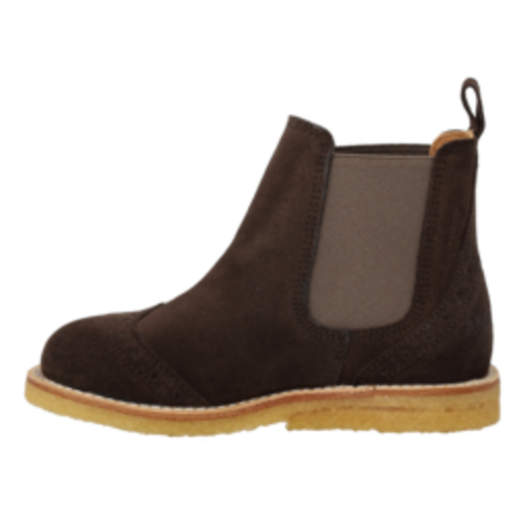 ANGULUS ANGULUS BROGUE CHELSEA BOOT DARK BROWN