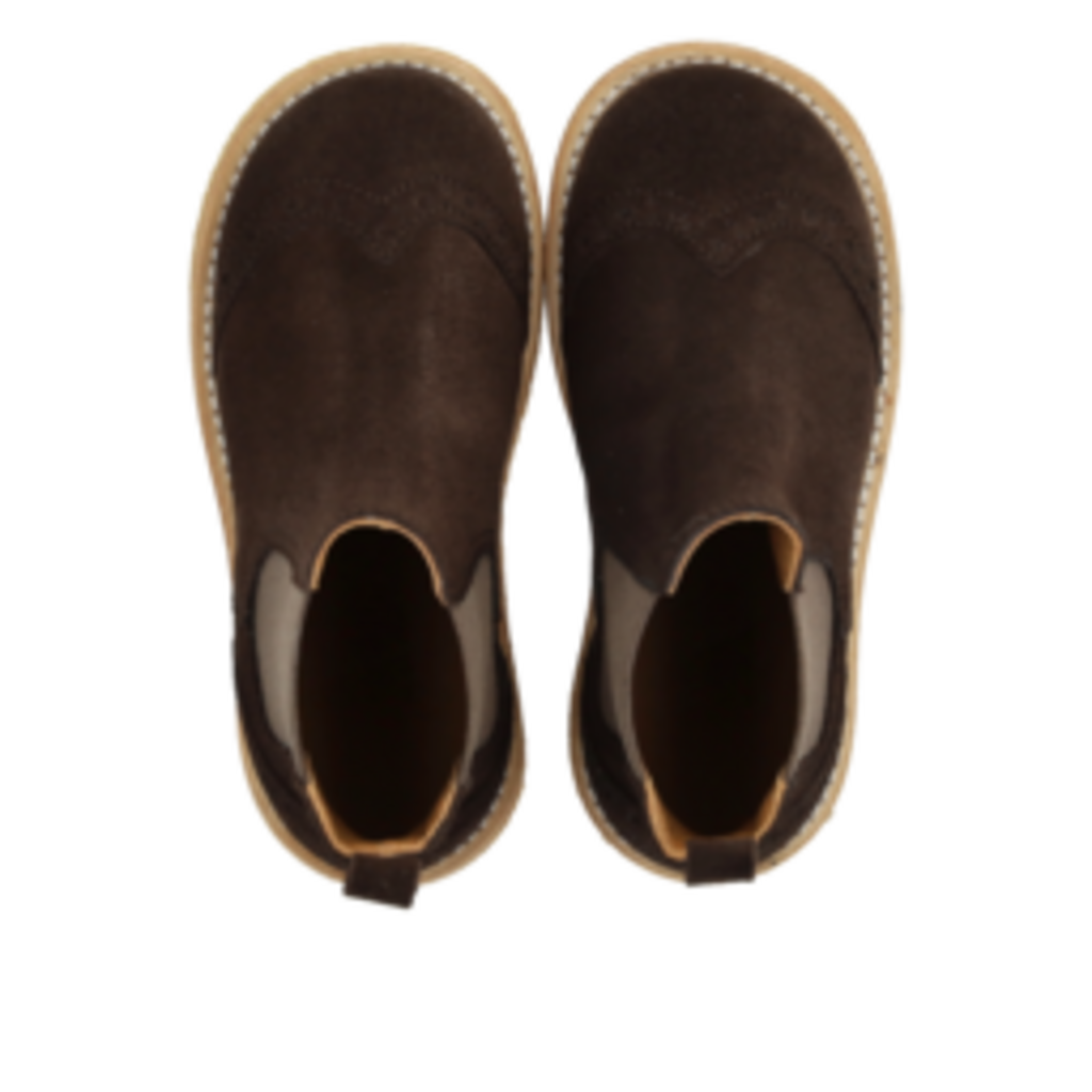 ANGULUS ANGULUS BROGUE CHELSEA BOOT DARK BROWN