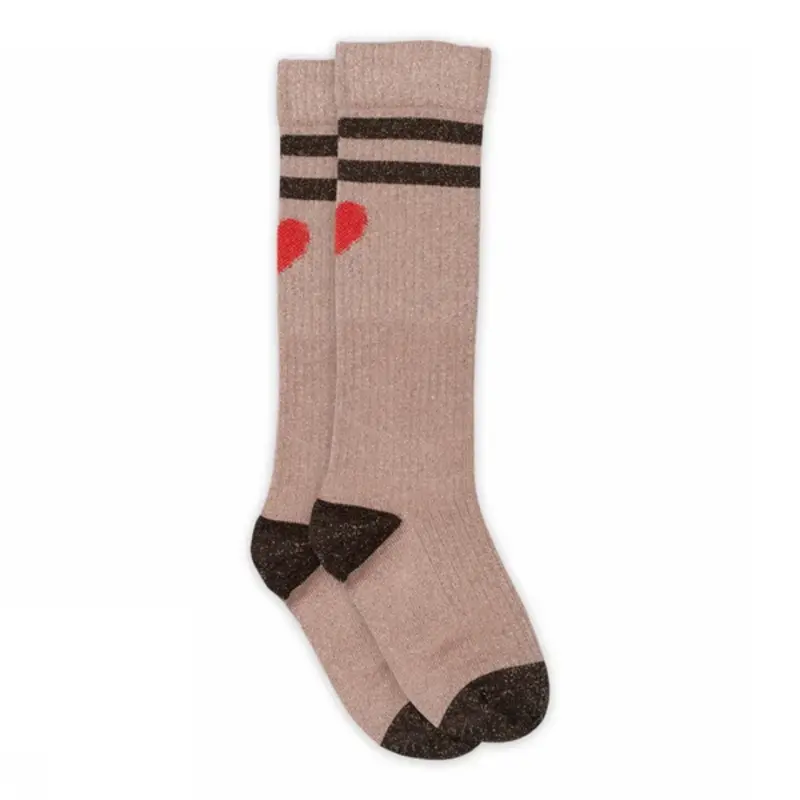 MP DENMARK MP ELGA GLITTER KNEE SOCKS ROSE GREY