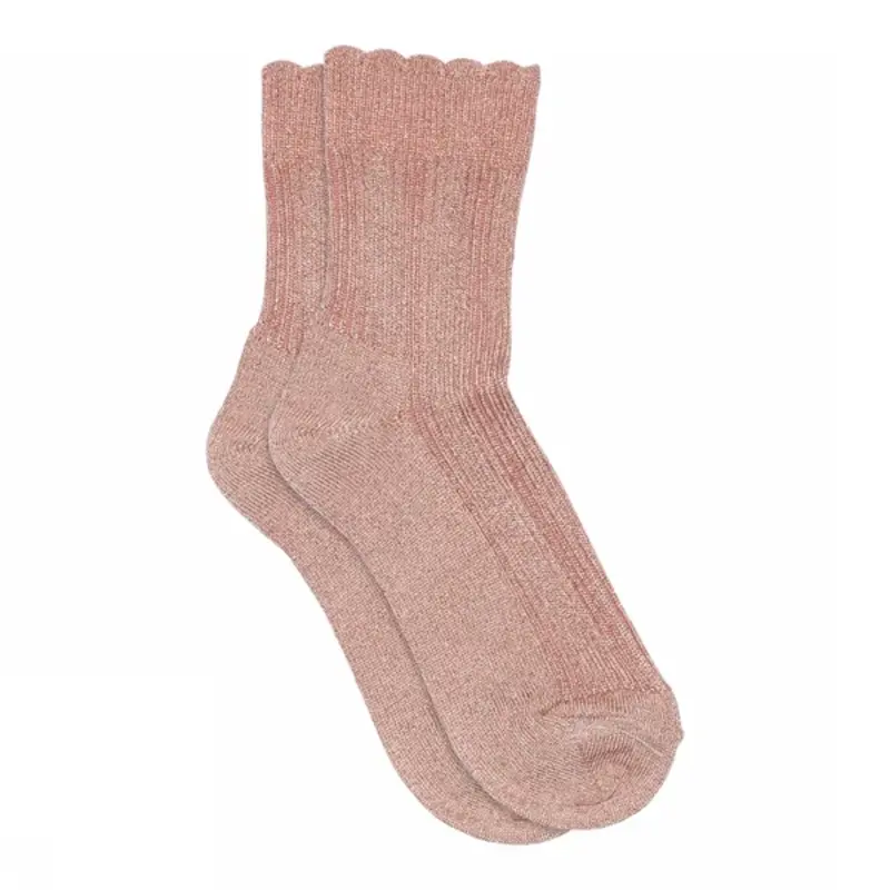 MP DENMARK MP CELOSIA GLITTER SOCKS SILVER PINK