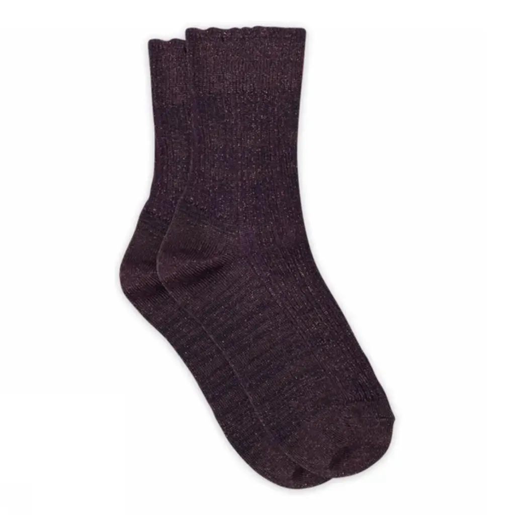 MP DENMARK MP CELOSIA GLITTER SOCKS DARK PURPLE