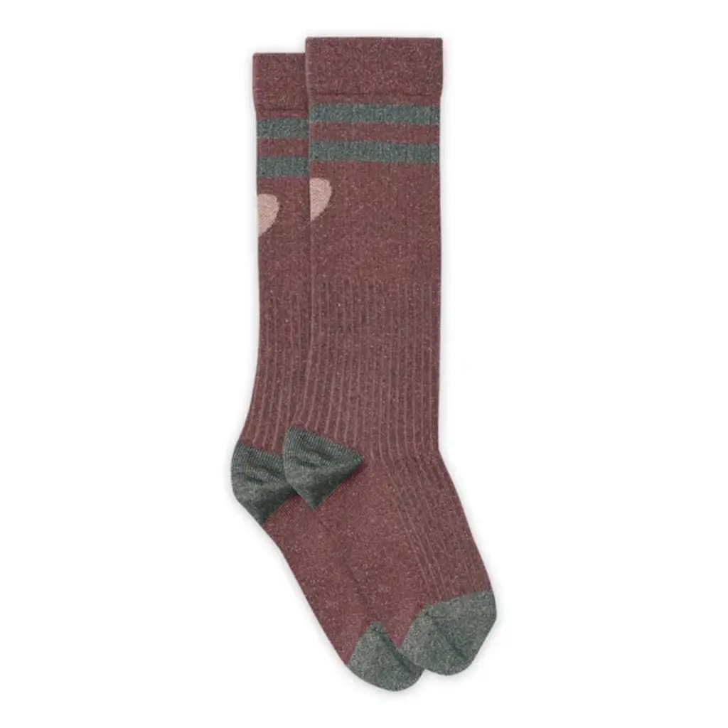 MP DENMARK MP ELGA GLITTER KNEE SOCKS ROSE TAUPE