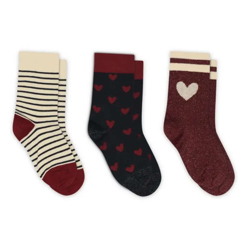 MP DENMARK MP MAJA SOCKS 3PACK KARANDA RED