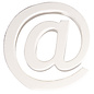 teken @ , wit, 11cm, Dikte 2 cm