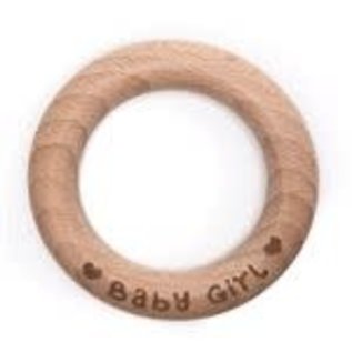 Bijtring beukenhout Baby Girl, 1 stuk