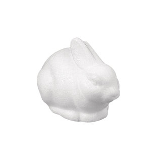 Styropor konijn zittend, 14x8 cm