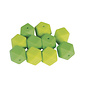 Siliconekralen haxagon, groen 14mm