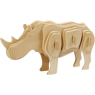 3D Puzzel Neushoorn lxbxh 16x4x8 cm 1 st. triplex