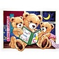 Printed tapestry canvas Collection d'Art beren met boek