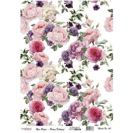 Cadence rijstpapier nr.611 Vintage rozen roze en lila