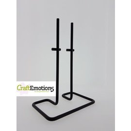 Decoratie standaard metaal rechthoek dubbele pen, Zwart, 12x18cm - 26cm