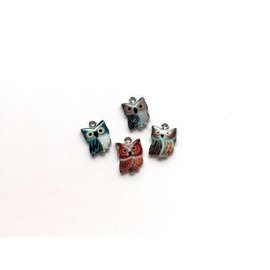 Metalen Bedels Mini Uilen 4st 10x15mm