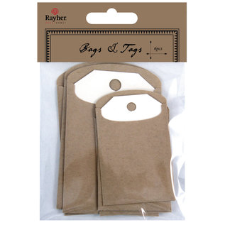 Tags with Bags, 4,7x7,5cm+6,3x10,2cm, 6st.