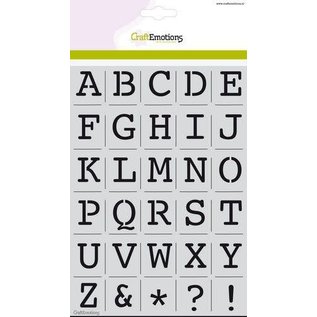 stencil - alfabet hoofdletters Courier A5 - H=21mm