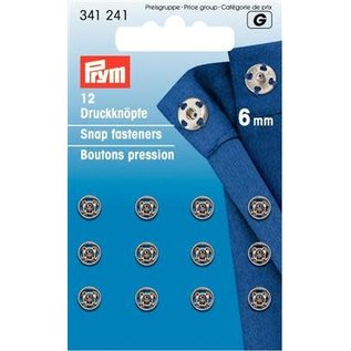 prym AANNAAIDRUKKNOPEN 6mm ZILVER