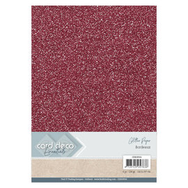 Card Deco Essentials Glitter Papier Bordeaux