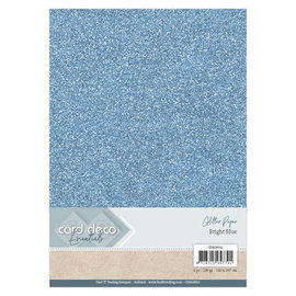Card Deco Essentials Glitter Papier Bright Blue