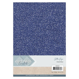 Card Deco Essentials Glitter Papier Dark Blue