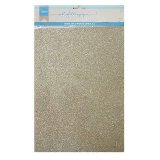 Marianne D Decoratie Soft Glitter papier 5 vel Platina