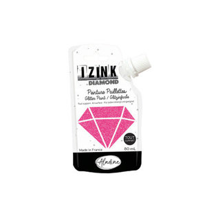 IZINK Diamond glitterverf/pasta - 80ml, Fuchsia