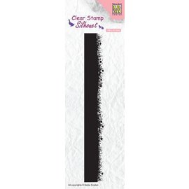 Nellie's Choice clearstamp - silhouette gras met bloemenrand