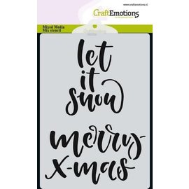 CraftEmotions mask stencil handletter Merry X-mas A6