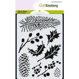 CraftEmotions mask stencil xmas florals A6