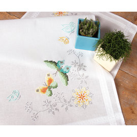 Nap loper grijze bloemen met kleurige vlinders