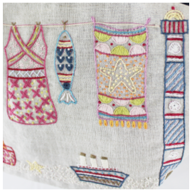 Borduurpakket: Sac pince à linge - Eté