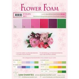 Flower Foam assort. 5, 6 vel A4 rood, roze  0.8mm