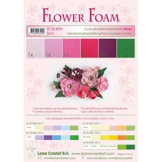 Flower Foam assort. 5, 6 vel A4 rood, roze  0.8mm