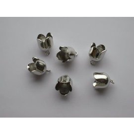 Brass Bell Cap-eindkap met oog 10mm platinum 6 ST