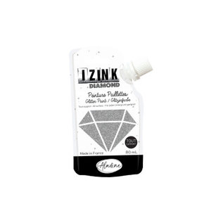 IZINK Diamond glitterverf/pasta - 80ml, Zilver