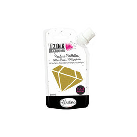 Izink Diamond Glitterverf/Pasta 24 carats, Lichtgoud 80ml