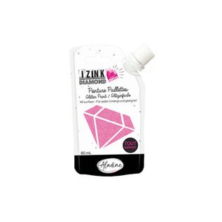 Izink Diamond Glitterverf/Pasta 24 carats, Roze 80ml