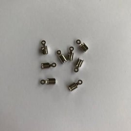 Koordsluiting klein 3x5mm platinum 8st.