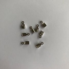 veterklemmetjes - Koordsluiting klein 3x5mm platinum 8st.