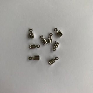 veterklemmetjes - Koordsluiting klein 3x5mm platinum 8st.