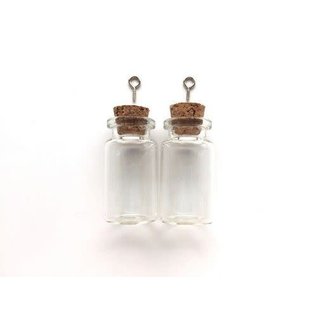 Mini glass Bottles 22x40mm 2st