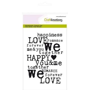 CraftEmotions clearstamps A6 - achtergrond Love